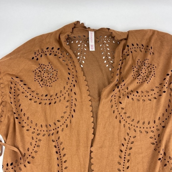 Xhilaration Cardigan Womens XS/S Brown Fringe Open Front - Picture 3 of 10